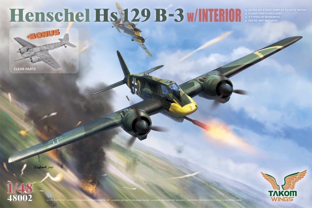 1/48 Штурмовик Henschel Hs-129B-3, модель з інтер'єром та