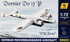 1/72 Розвідник Dornier Do-17P "Ost front", в комплекті смоляні деталі та кольорове фототравління (RS Models 92022), збірна модель