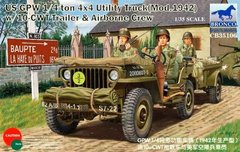 1/35 GPW 1/4ton 4&#215;4 Utility Truck (Mod.1942) w/10-cwt Trailer + фигурки десантников (Bronco Models CB-35106)
