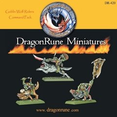 DragonRune Miniatures - Goblin Command Group on Wolves Set - DRGNRN-DR-420