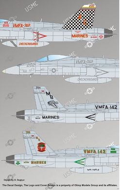 1/48 Декаль для самолета F-18 Hornet VMFA-142, VMFA-312 (Authentic Decals 4823)