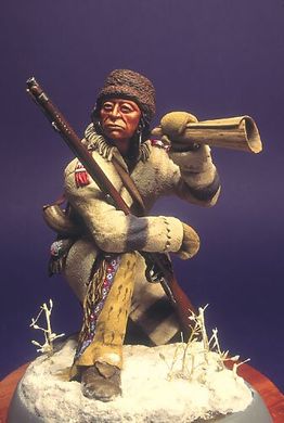 120mm Two Guns, Blackfoot Warrior, коллекционная миниатюра, смоляная сборная неокрашенная (PiliPili Miniatures)