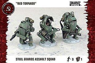 Steel Guards Assault Squad&nbsp;"Red Tornado", 3 миниатюры, под масштаб 40 мм (Dust Tactics DT-058), пластик