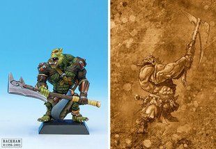 Confrontation Orcs - Jackal Warriors with Axe - RACKORRG04