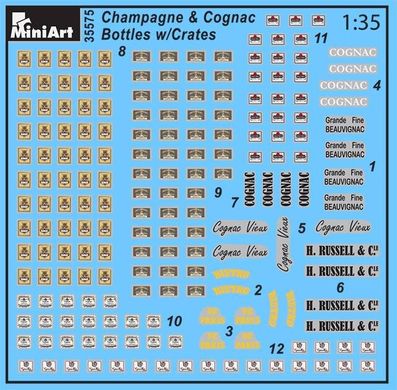 1/35 Пляшки шампанського та коньяку з ящиками (MiniArt 35575), збірні пластикові