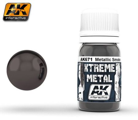 Металік темно-сірий, серія XTREME METAL, 30 мл (AK Interactive AK671 Metallic Smoke), емалевий
