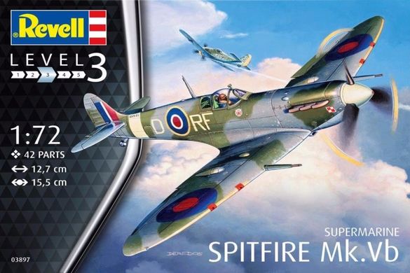 1/72 Supermarine Spitfire Mk.Vb британский истребитель (Revell 03897), сборная модель