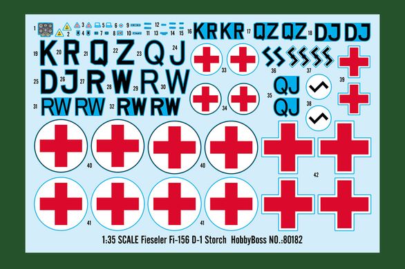 1/35 Fieseler Fi-156D-1 Storch немецкий легкий санитарный самолет (Hobbyboss 80182), сборная модель