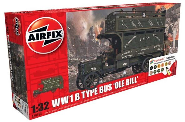 Aifix 50163 WWI B Type Bus "Ole Bill" Gift Set 1/32 военный автобус + клей + краска + кисточка