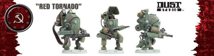 Steel Guards Assault Squad "Red Tornado", 3 миниатюры, под масштаб 40 мм (Dust Tactics DT-058), пластик