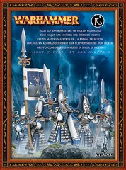 High Elf Swordmasters of Hoeth Command, 5 миниатюр Warhammer (Games Workshop 87-20), сборные металлические