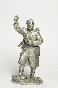 54 мм Старший сержант-артиллерист, командир орудия, 1943-45 гг, СССР, оловянная миниатюра (EK Castings WWII-12)