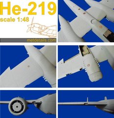 1/48 Фототравление для самолетов Heinkel He-219: лючки и вентиляционные решетки (Metallic Details MD4806)