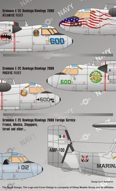 1/48 Декаль для самолета E-2C Hawkeye/Hawkeye 2000, Atlantic Fleet (Authentic Decals 4824)