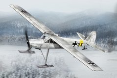 1/35 Самолет Fieseler Fi-156C-3 Storch на лыжном шасси (Hobbyboss 80183), сборная модель