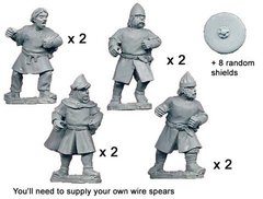 Темные века (Dark Ages) - Unarmoured Spanish Spearmen (8 figs) - Crusader Miniatures NS-CM-DAE002