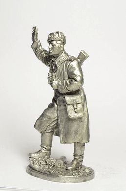 54 мм Старший сержант-артиллерист, командир орудия, 1943-45 гг, СССР, оловянная миниатюра (EK Castings WWII-12)