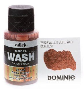 Змивка темна іржа, акрилова, 35 мл (Vallejo 76507 Model Wash DARK RUST)