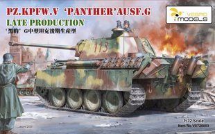 1/72 Танк Pz.Kpfw.V Panther Ausf.G поздней версии, в комплекте металлический ствол и детали 3D-печати (Vespid Models 720003), сборная модель