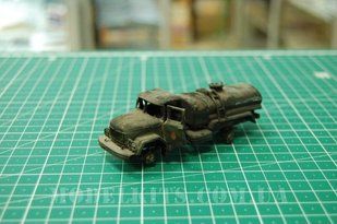 1/72 Підбитий автомобіль ЗІЛ-131 паливозаправник (авторська робота), готова модель
