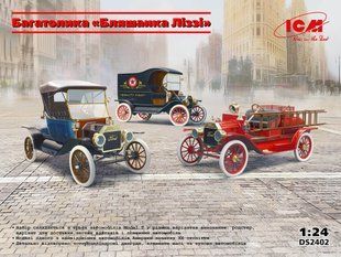 1/24 Набор моделей "Многоликая "Жестянка Лиззи"": Ford Model T в разных вариантах (ICM DS2402), сборные модели