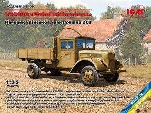 1/35 Ford V3000S "Einheitsfahrerhaus" с деревянной кабиной, германский военный грузовик (ICM 35409), сборная модель