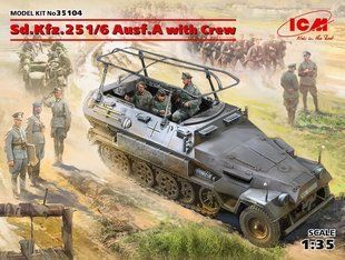 1/35 Бронетранпортер Sd.Kfz.251/6 Ausf.A с фигурками экипажа (ICM 35104), сборная модель