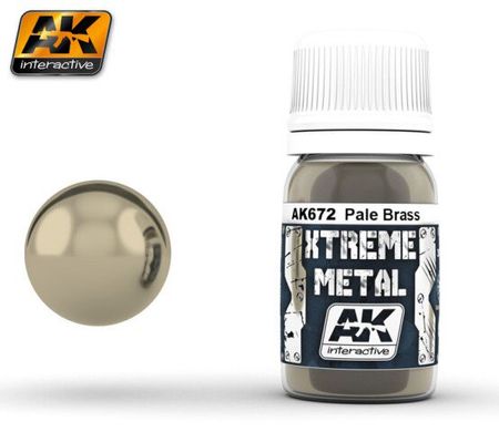 Металік світла латунь, серія XTREME METAL, 30 мл (AK Interactive AK672 Pale Brass), емалевий