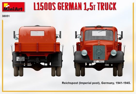 1/35 Mercedes L1500S німецька вантажівка (Miniart 38051), збірна модель