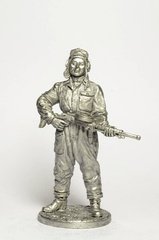 54 мм Танкист, стрелок-радист с пулемётом ДТ, 1943-45 гг, СССР, оловянная миниатюра (EK Castings WWII-13)