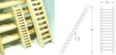 Лестница деревянная, трап h=3mm H=49mm D=14mm, 2 шт (RB Model 005 1449)