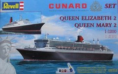 1/1200 Queen Mary 2 + Queen Elizabeth 2 + клей + краска + кисточка (Revell 05712)
