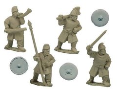 Темные века (Dark Ages) - Saxon Fyrd Command (4) - Crusader Miniatures NS-CM-DAS004