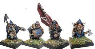 Mirliton Miniatures - Миниатюра 25-28 mm Fantasy - Dwarf double handed axe Command Group - MRLT-DW003