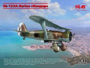 1/32 Штурмовик Henschel Hs-123A легиона "Кондор", гражданская война в Испании 1937 года (ICM 32016), сборная модель
