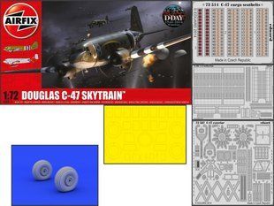 1/72 Літак Douglas C-47 Skytrain + фототравлення,смола та маски Eduard (Airfix 08014), збірна модель
