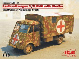 1/35 AHN німецький 3,5-т легка санітарна вантажівка (ICM 35417), збірна модель