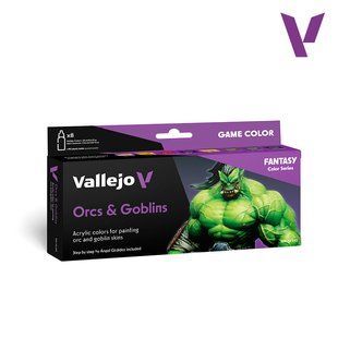 Набір фарб "Орки і гобліни: Orcs and Goblins", 8 фарб по 18 мл, акрилові (Vallejo Game Color 72192 Paint Set)
