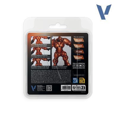 Набір фарб True Metallic Metal "Ancient Copper Paint Set", 4 фарби по 18 мл, акрилові (Vallejo 77253)