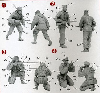 1/35 Советская морская штурмовая пехота, Крым 1944 год, 4 фигуры (Dragon 6457)