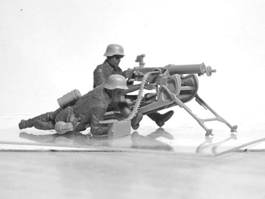 1/35 Расчет пулемета MG08, Вторая мировая война, 2 фигуры (ICM 35645), сборные пластиковые