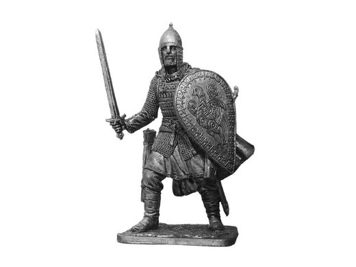 54 мм Русский княжеский дружинник, 11-13 века (EK Castings M-291), коллекционная оловянная миниатюра