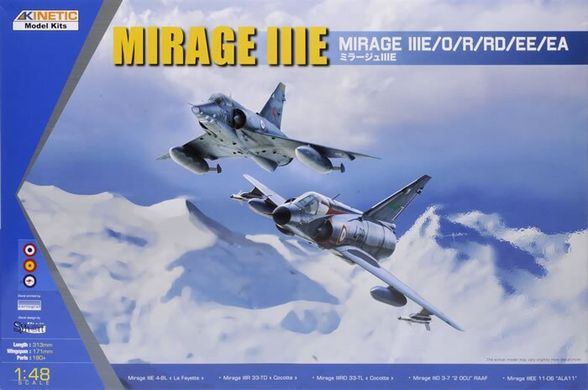 1/48 Mirage III E/O/R/RD/EE/EA реактивный самолет (Kinetic K48050) сборная масштабная модель