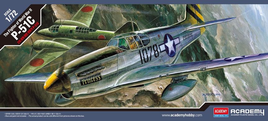 1/72 P-51C Mustang американский истребитель (Academy 12441), сборная модель