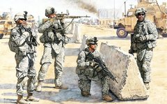 1/35 Checkpoint, американский солдаты, 4 фигуры (Master Box 3591), сборные пластиковые