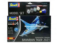 1/72 Літак Eurofighter Typhoon "Bavarian Tiger 2021", серія Starter Set з фарбами та клеєм (Revell 63818), збірна модель