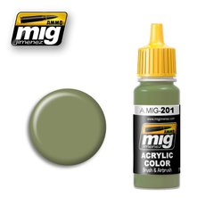 Светлый серо-зеленый FS 34424, 17 мл (Ammo by Mig A.MIG-201 Light grey green) акриловая краска