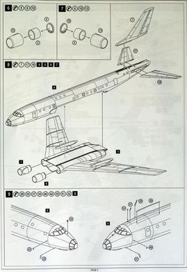 1/144 Туполев Ту-104A2 пассажирский самолет (Amodel 1469-01) сборная модель