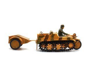1/35 Sd.Kfz.2 Kettenkraftrad німецький гусеничний мотоцикл з причепом, готова модель авторської роботи
