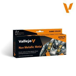 Набір фарб "Метал неметаліками: Non Metallic Metal", 8 фарб по 18 мл, акрилові (Vallejo Game Color 72193 Paint Set)